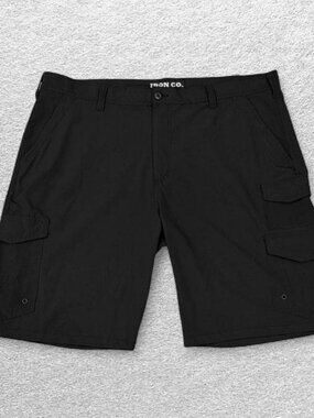 Iron Co Stretch Performance Hybrid Cargo Shorts Men's 42 Black Utility Outdoor